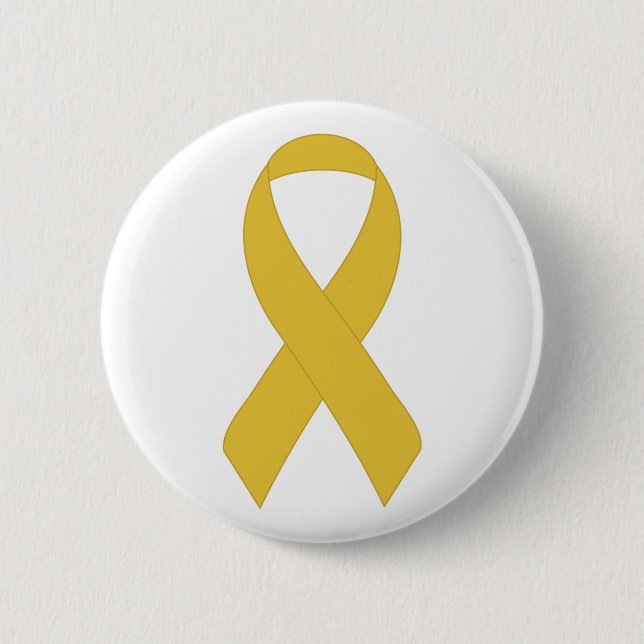 Simple Yellow Ribbon 2 Inch Round Button (Front)