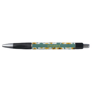 Simple Yellow Sunflowers Pattern Personalized Pen