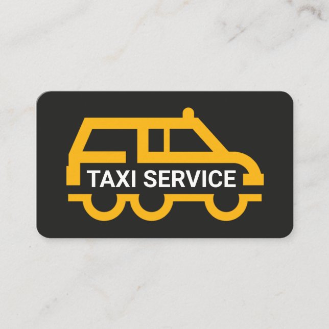 Simple Yellow Taxi Van Car Business Card (Front)
