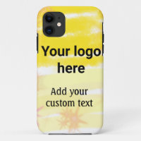 Simple yellow watercolor add your logo custom text