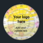 Simple yellow watercolor add your logo custom text dartboard<br><div class="desc">DESIGN</div>