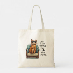 Simple Yet Adorable Cat Boss Tote Bag