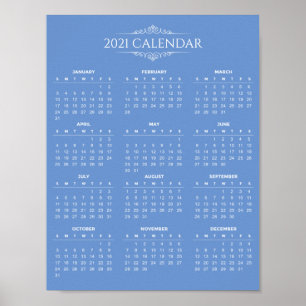 Simple yet Elegant 2021 Calendar Poster