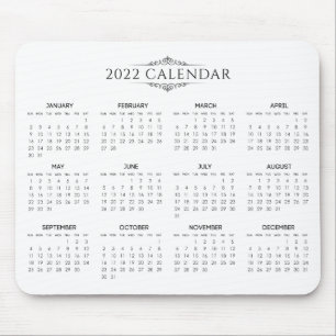 Simple Yet Elegant 2022 Calendar Mousepad