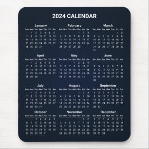 Simple Yet Elegant 2024 Calendar Mousepad