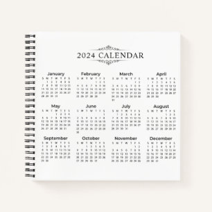 Simple Yet Elegant 2024 Calendar Notebook