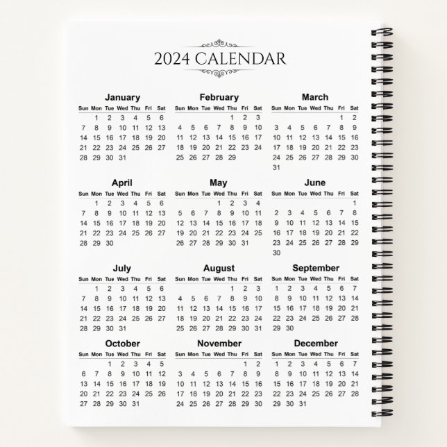 Simple yet Elegant 2024 Calendar | Notebook (Back)