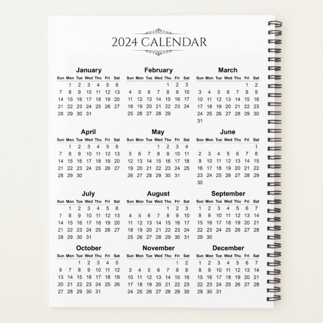 Simple Yet Elegant 2024 Calendar | Planner (Back)