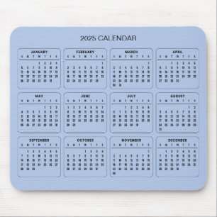 Simple Yet Elegant 2025 Calendar Mousepad