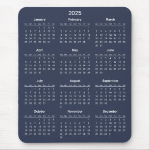 Simple Yet Elegant 2025 Calendar   Mousepad