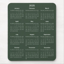Simple Yet Elegant 2025 Calendar | Mousepad