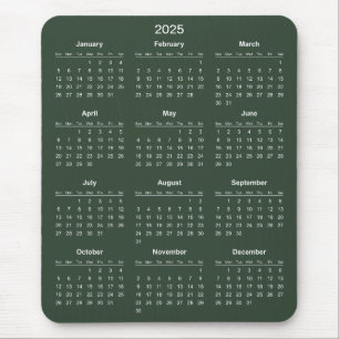 Simple Yet Elegant 2025 Calendar Mousepad