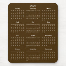 Simple Yet Elegant 2025 Calendar | Mousepad