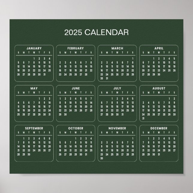Simple Yet Elegant 2025 Calendar |  Poster (Front)