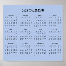 Simple Yet Elegant 2025 Calendar |  Poster