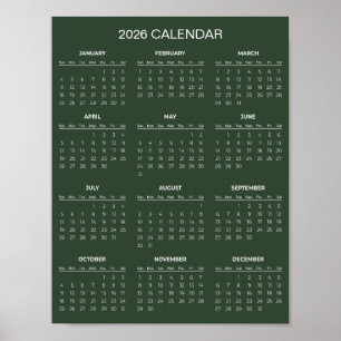 Simple Yet Elegant 2026 Calendar    Poster