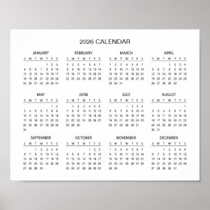 Simple Yet Elegant 2026 Calendar    Poster