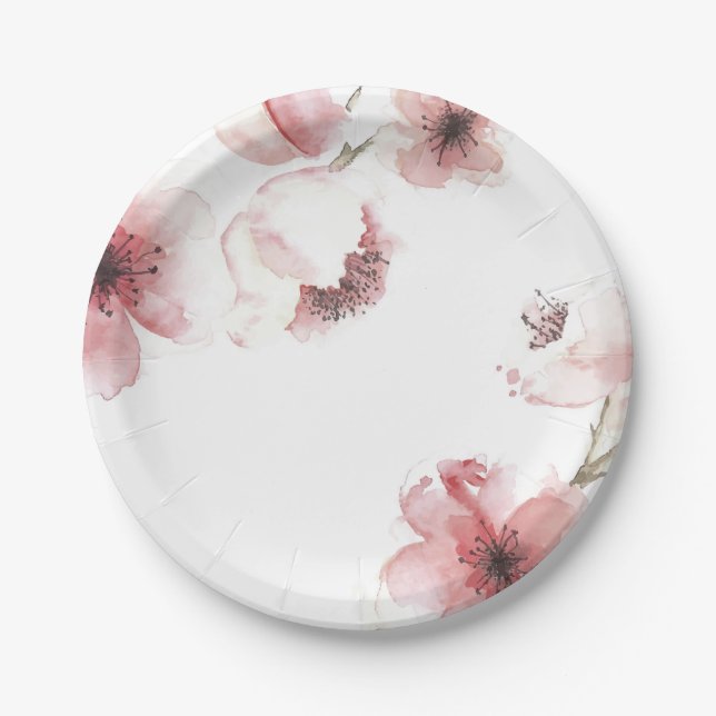 Simple yet Elegant Cherry Blossom | Paper Plate (Front)