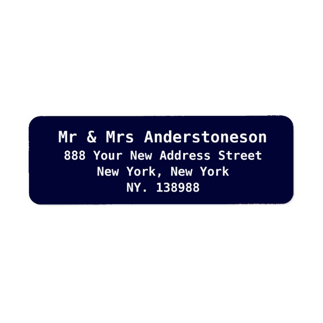 Simple Yet Elegant Chic Navy Blue Return Address (Front)