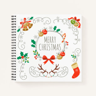 Simple yet Elegant Christmas Decoration Guestbook Notebook