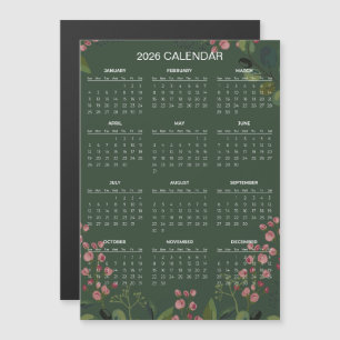 Simple Yet Elegant Floral 2026 Calendar    Magnet