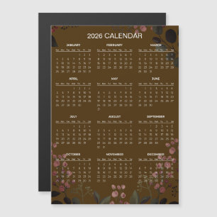Simple Yet Elegant Floral 2026 Calendar    Magnet