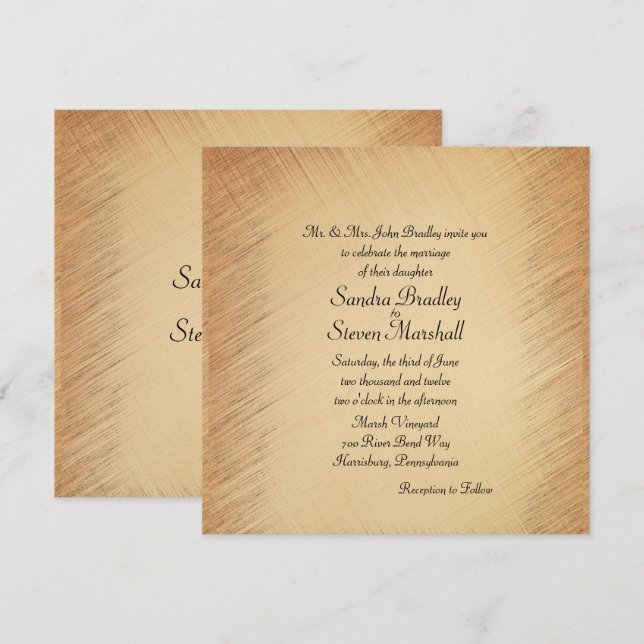 Simple Yet Elegant Rustic Wedding Invitation (Front/Back)