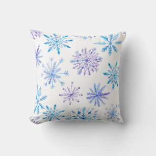 Simple yet Elegant Snowflakes Throw Pillow