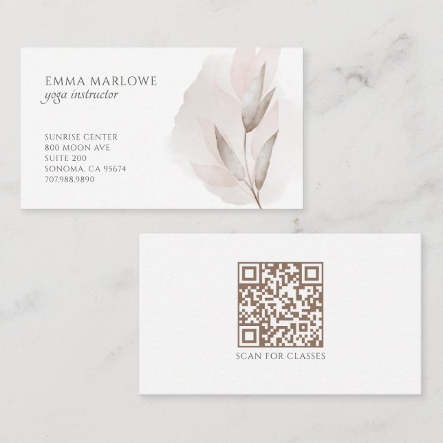 Simple Yoga Instructor Business Card (Front/Back)
