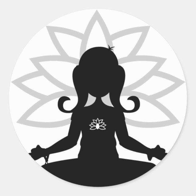 Simple Yoga Silhouette Sticker (Front)