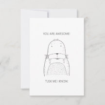 Simple "You Are Awesome" Walrus Greeting