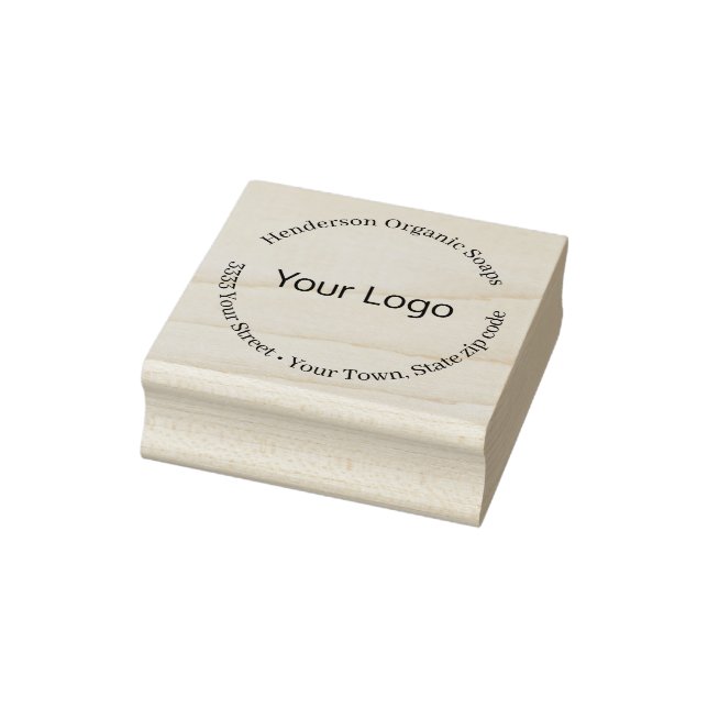 Simple Your Logo Business Address  Rubber Stamp (Stamp)