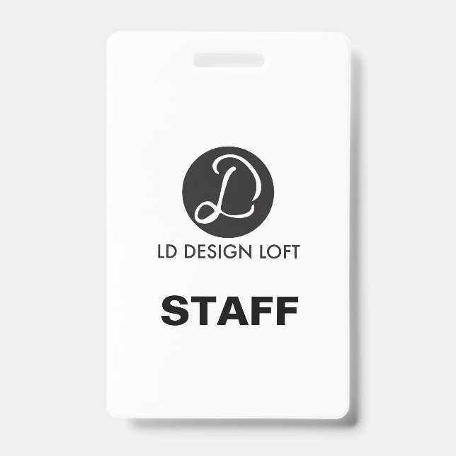 Simple Your logo here custom Employee Staff Badge (Front)