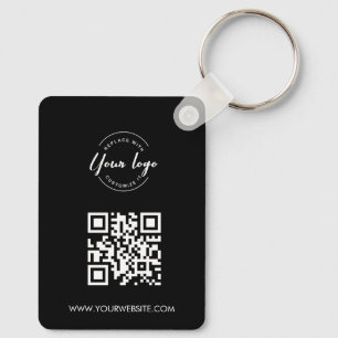 Simple Your Logo QR code goes here Custom Keychain