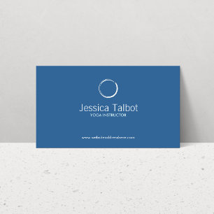 Simple Zen Circle White/Blue Business Card