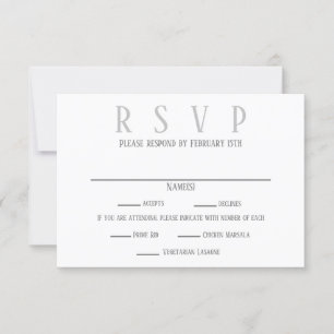 SimpleGray Design - RSVP/Dinner Choices Invitation