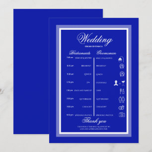 Simplem modern minimalist blue and white wedding program