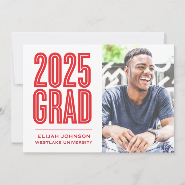 SIMPLEMENT BOLD 2025 GRAD PHOTO GRAD INVITATION (Devant)