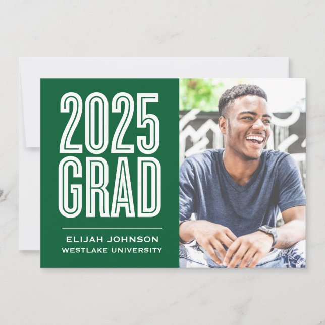 SIMPLEMENT BOLD 2025 GRAD PHOTO GRAD INVITATION (Devant)