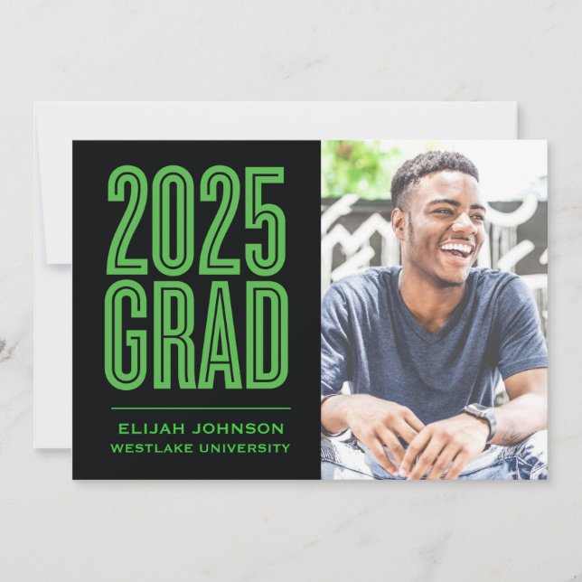 SIMPLEMENT BOLD 2025 GRAD PHOTO GRAD INVITATION (Devant)
