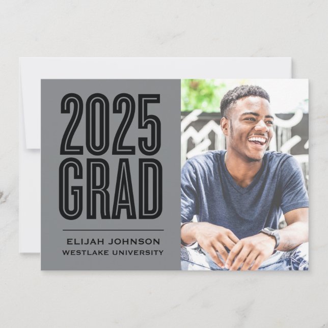 SIMPLEMENT BOLD 2025 GRAD PHOTO GRAD INVITATION (Devant)
