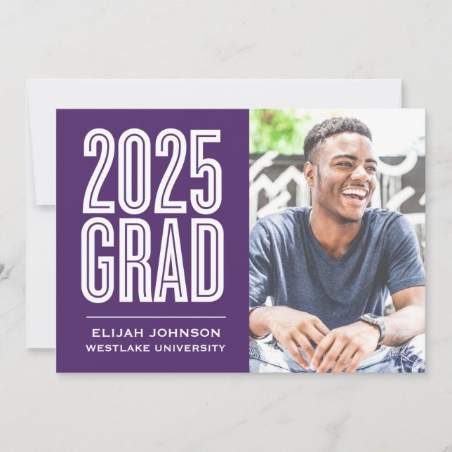 SIMPLEMENT BOLD 2025 GRAD PHOTO GRAD INVITATION (Devant)