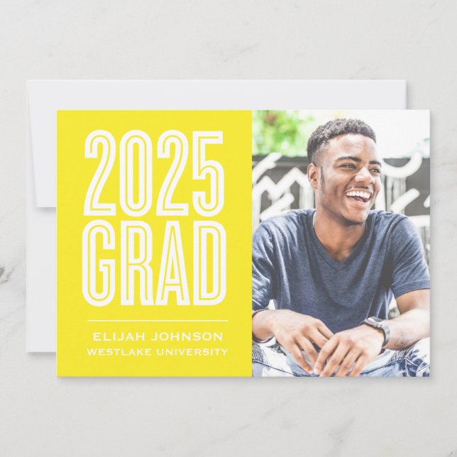 SIMPLEMENT BOLD 2025 GRAD PHOTO GRAD INVITATION (Devant)