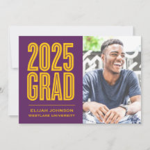 SIMPLEMENT BOLD 2025 GRAD PHOTO GRAD INVITATION