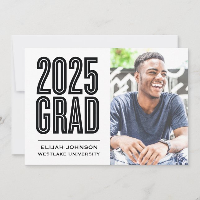 SIMPLEMENT BOLD 2025 GRAD PHOTO GRAD INVITATION (Devant)