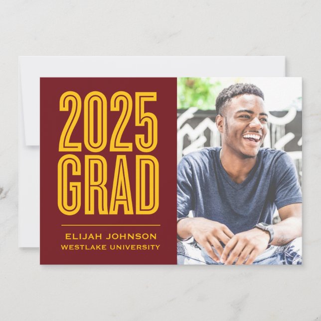 SIMPLEMENT BOLD 2025 GRAD PHOTO GRAD INVITATION (Devant)