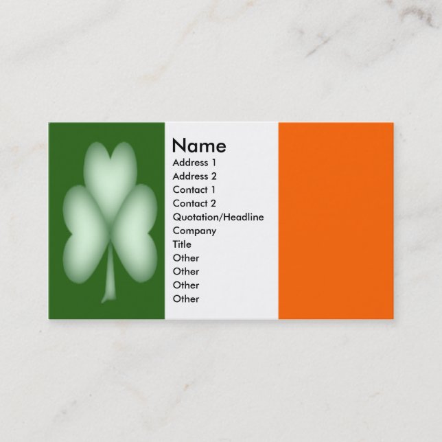 Simplement carte de visite de shamrock (Devant)