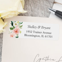 Simplement Elegant Blush Rose Floral Adresse de re