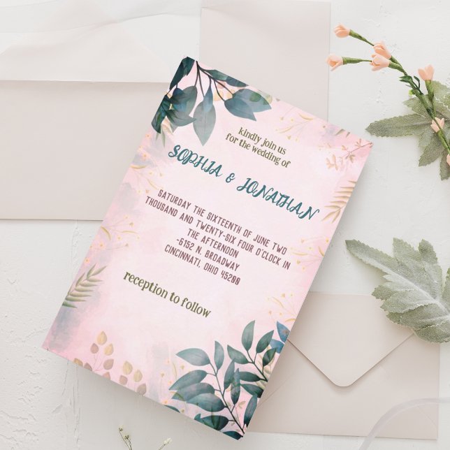 Simplement Eucalyptus Faire-part de mariage de ver (Créateur téléchargé)