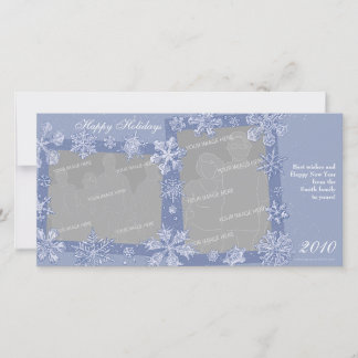 Simplement Flocons Carte Personnalisée Double Phot